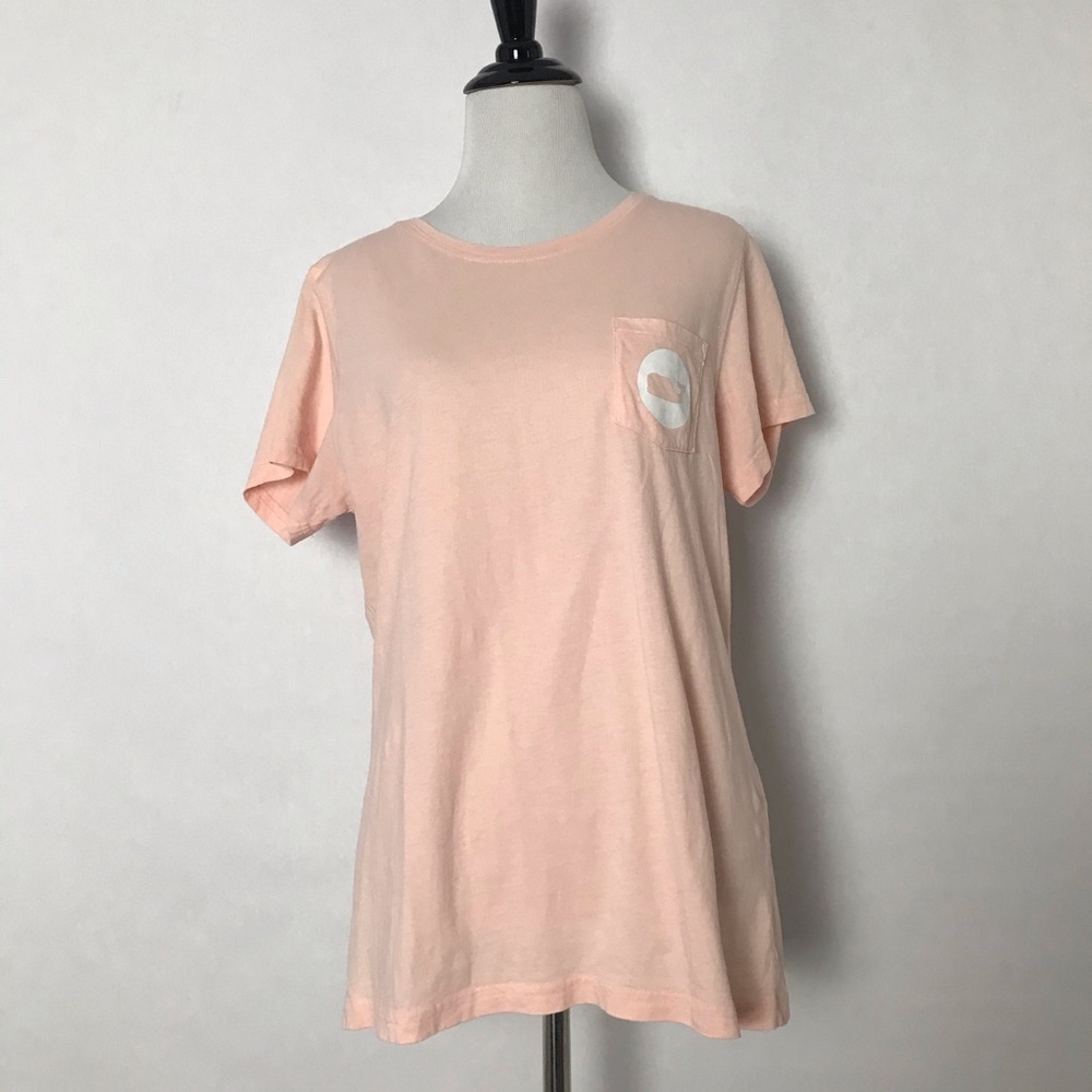 🎁 Vineyard Vines Orange Round Neck Size Medium Women’s T shirt